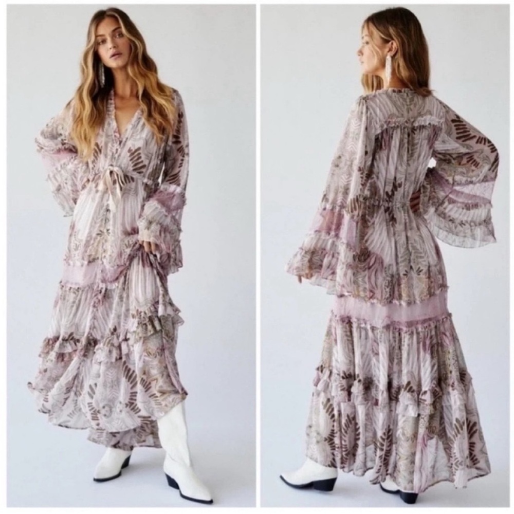 💜FREE PEOPLE💜 Lover To Lover Maxi Dress By Bali ~ Boho Floral Print, XS